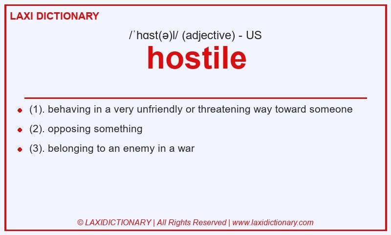 Definition hostile in American English