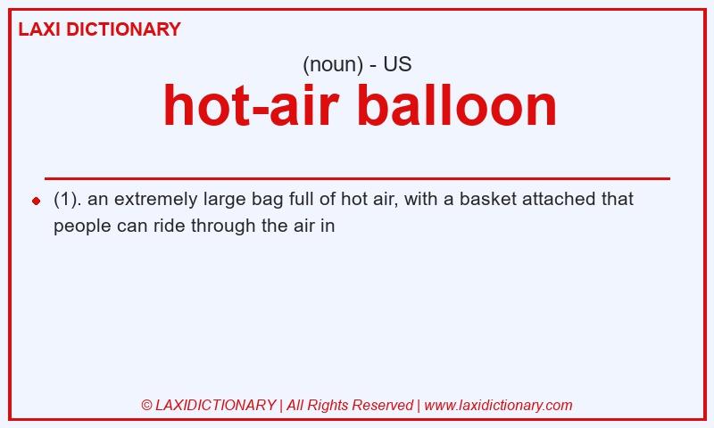 Definition hot-air balloon in American English