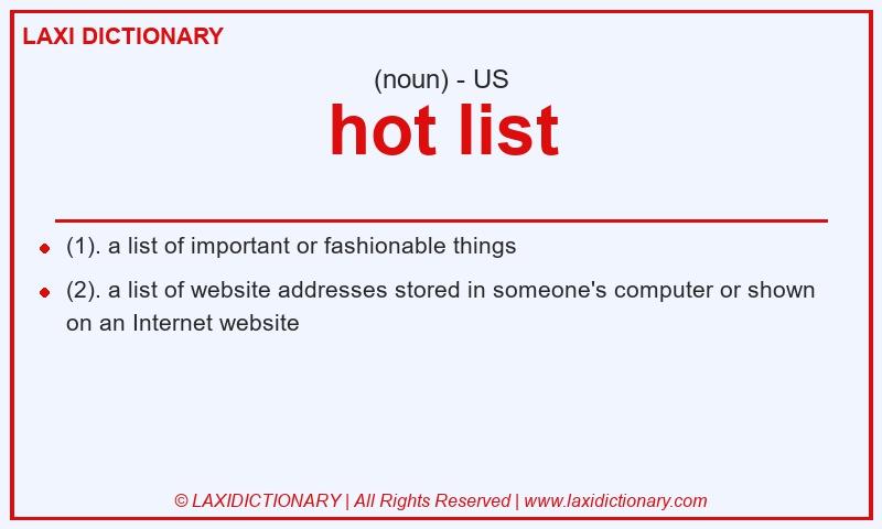 Definition hot list in American English