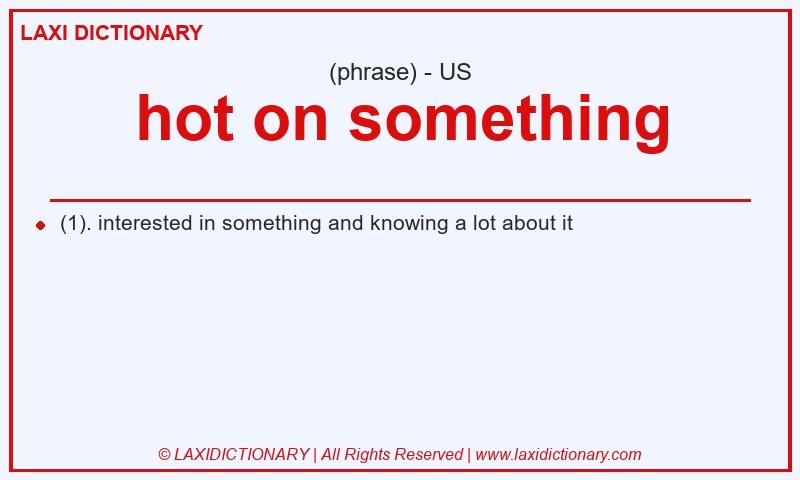 Definition hot on something in American English