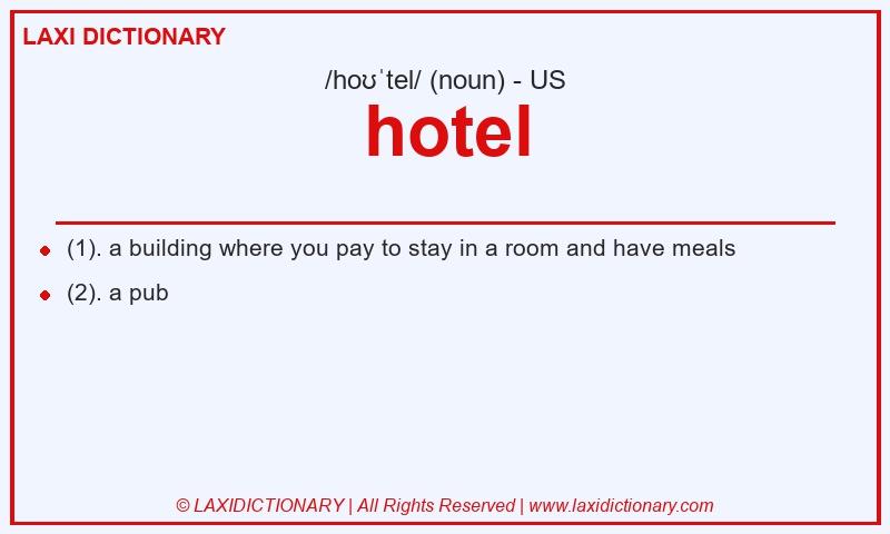 Definition hotel in American English
