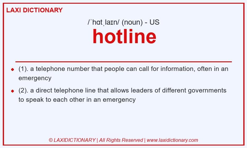 Definition hotline in American English