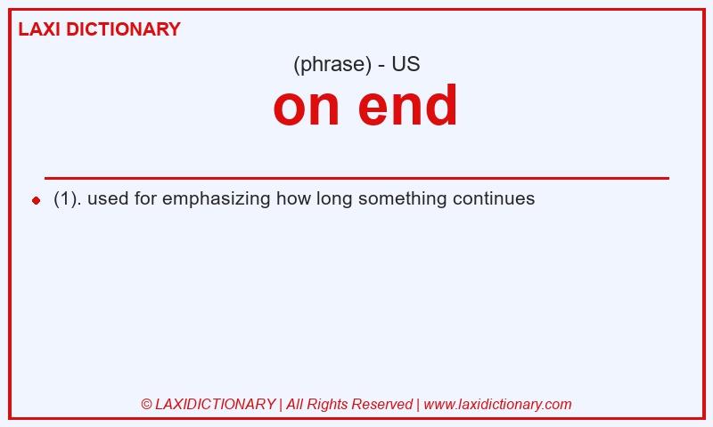 Definition on end in American English