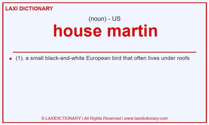 Definition house martin in American English
