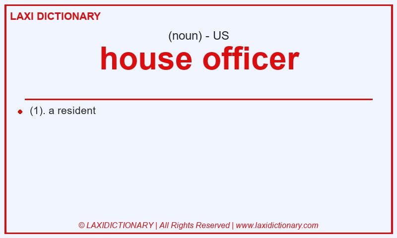 Definition house officer in American English