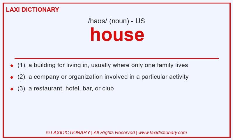 Definition house in American English