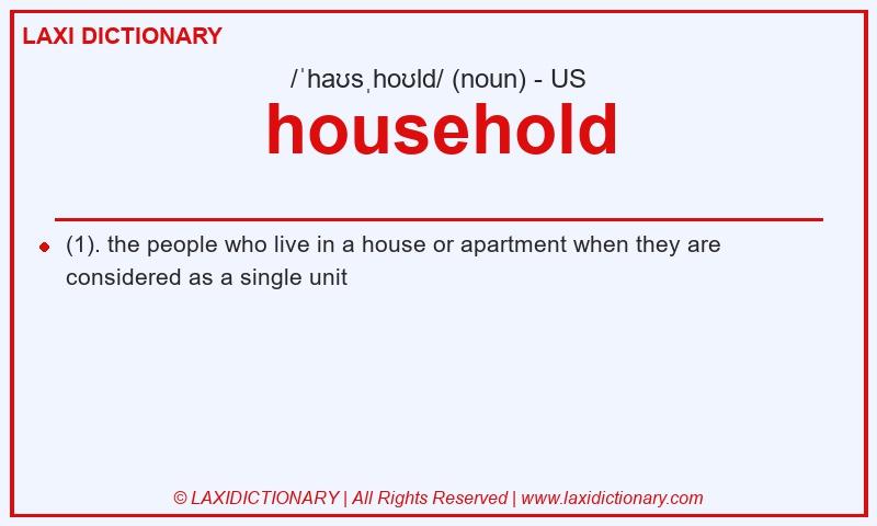 Definition household in American English