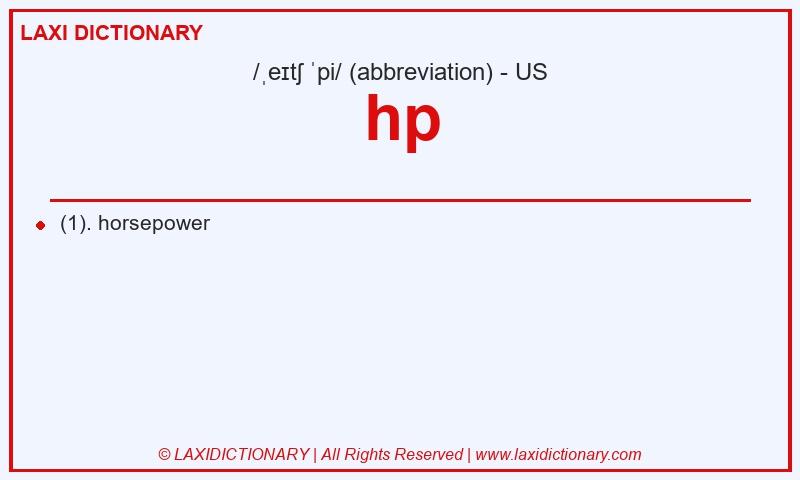 Definition hp in American English