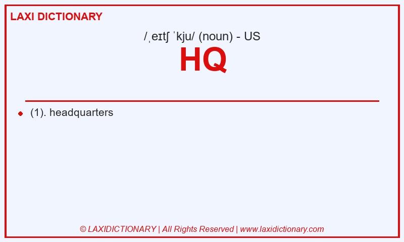 Definition HQ in American English