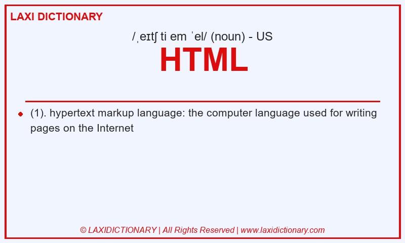 Definition HTML in American English