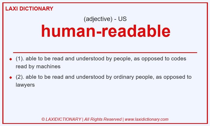 Definition human-readable in American English