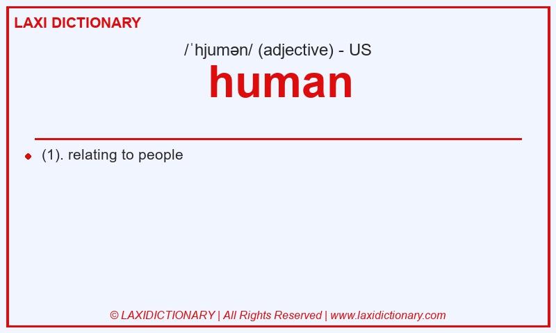 Definition human in American English