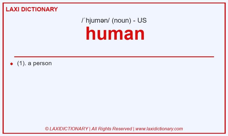 Definition human in American English