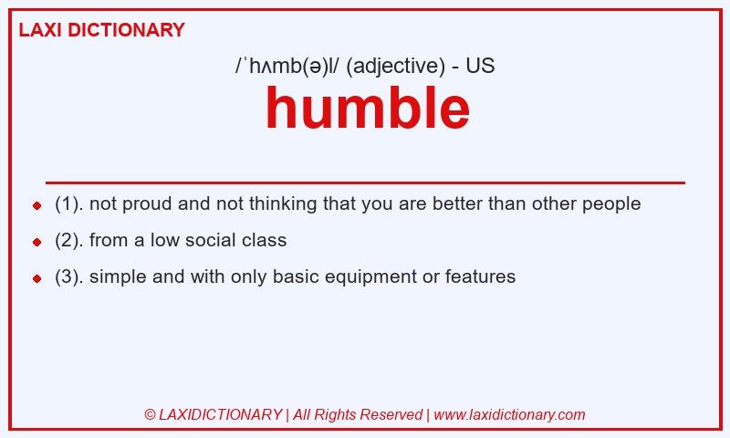 Definition humble in American English