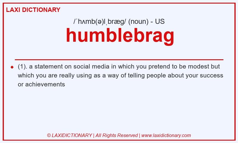 Definition humblebrag in American English