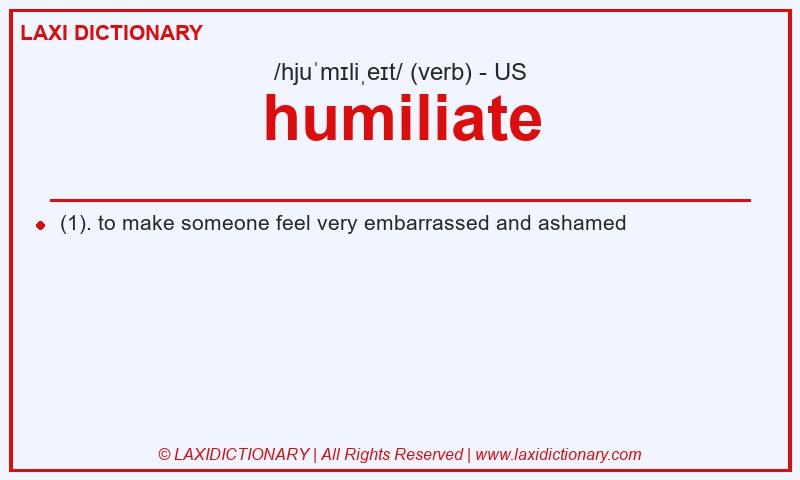 Definition humiliate in American English