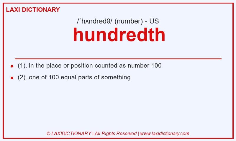 Definition hundredth in American English