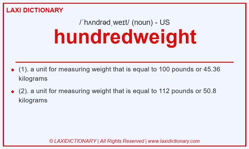 Definition hundredweight in American English