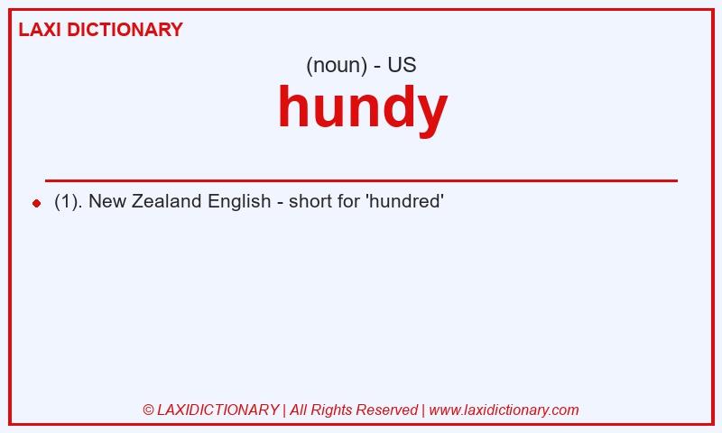 Definition hundy in American English