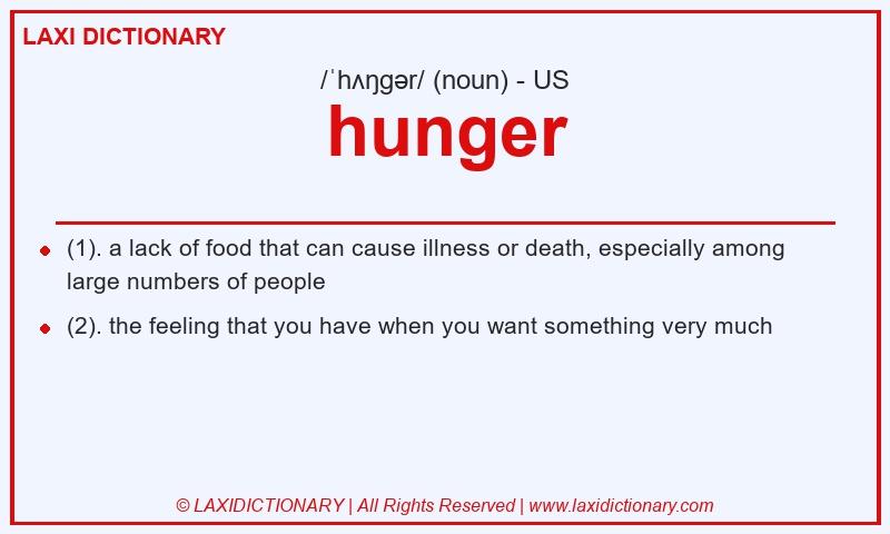 Definition hunger in American English