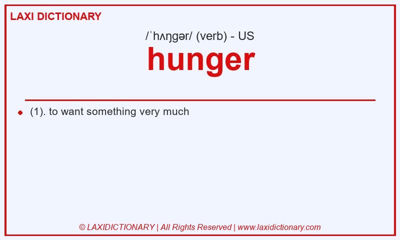 Definition hunger in American English