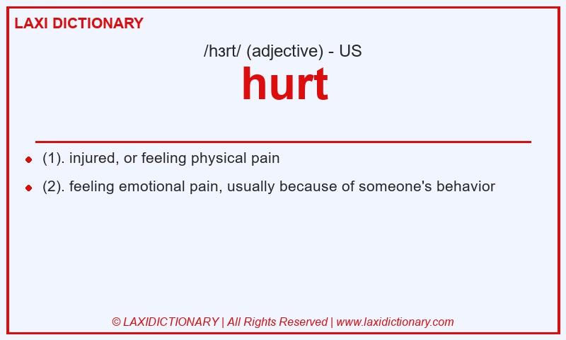 Definition hurt in American English