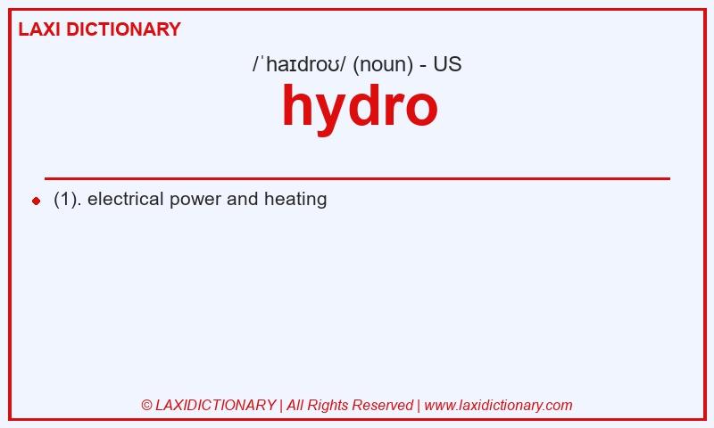 Definition hydro in American English