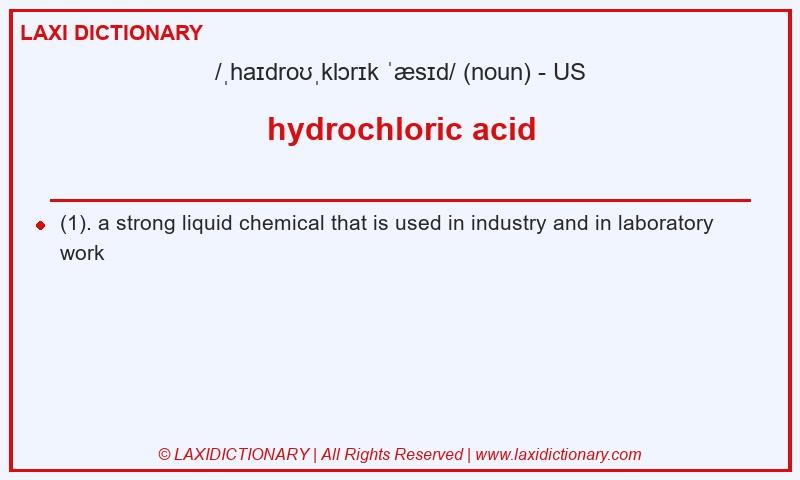 Definition hydrochloric acid in American English