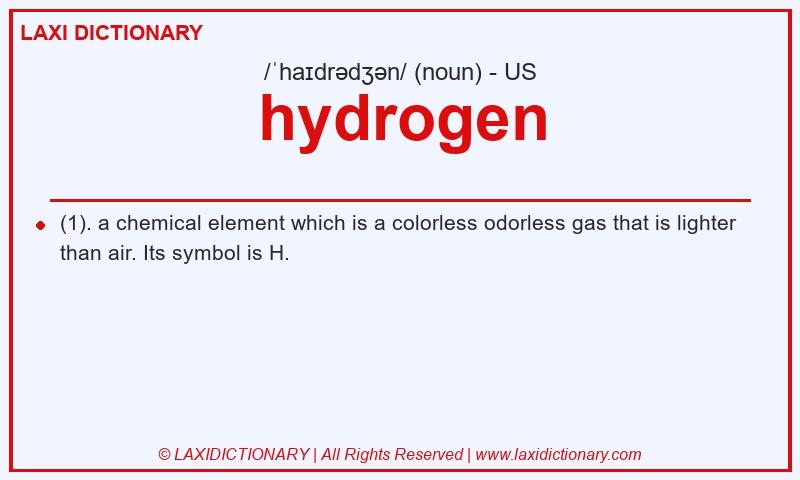 Definition hydrogen in American English