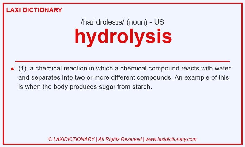 Definition hydrolysis in American English