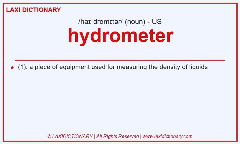 Definition hydrometer in American English
