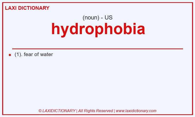 Definition hydrophobia in American English