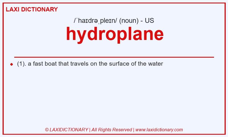 Definition hydroplane in American English