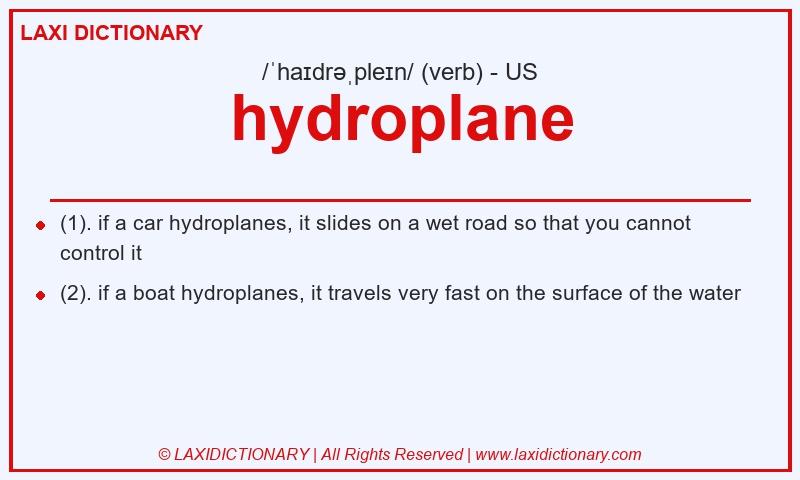 Definition hydroplane in American English