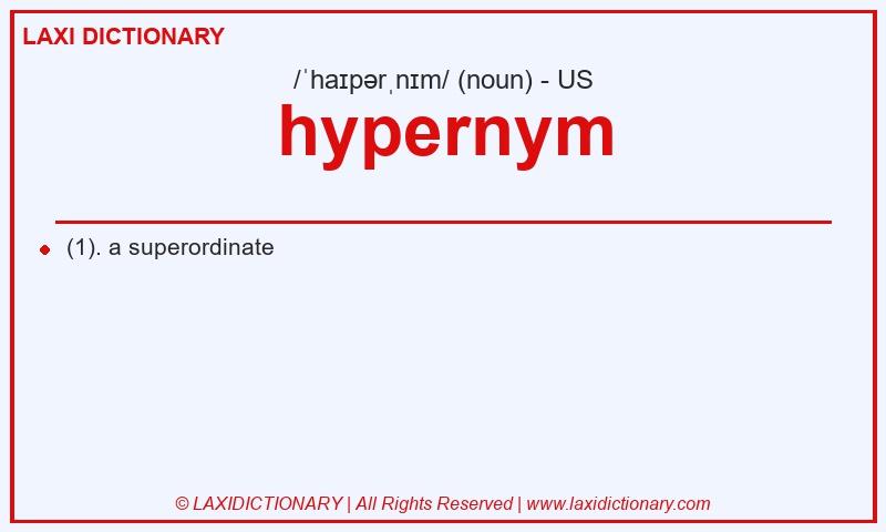 Definition hypernym in American English