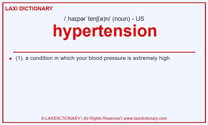 Definition hypertension in American English