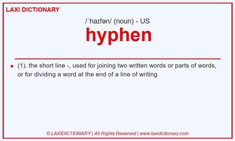 Definition hyphen in American English