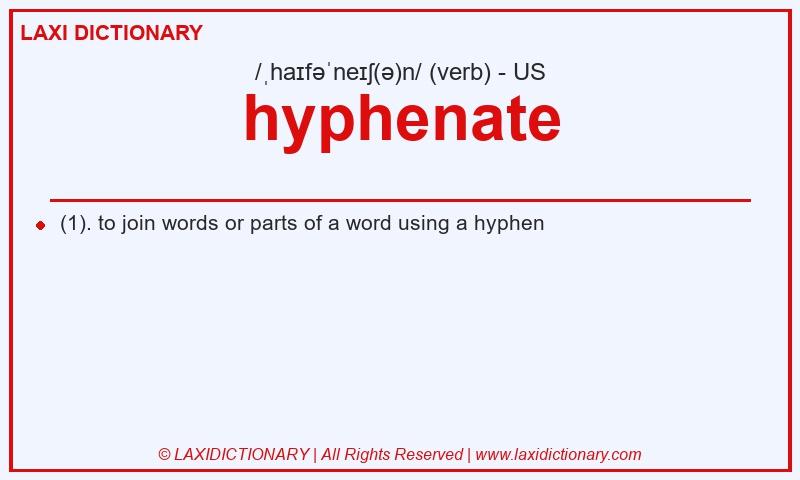 Definition hyphenate in American English