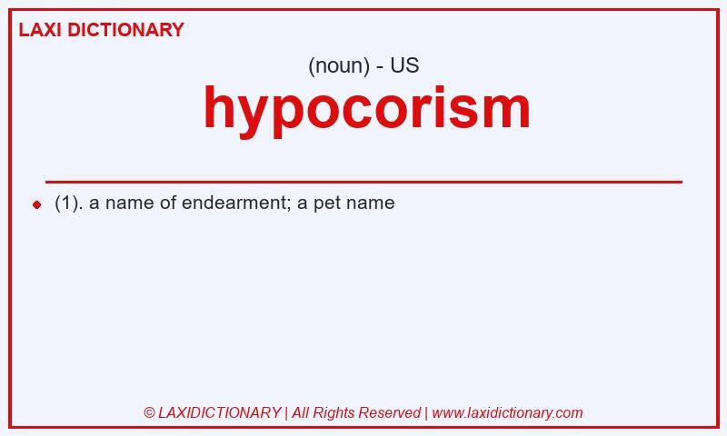 Definition hypocorism in American English