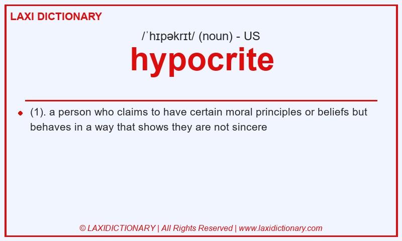 Definition hypocrite in American English