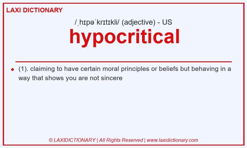 Definition hypocritical in American English