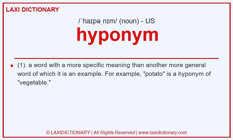 Definition hyponym in American English