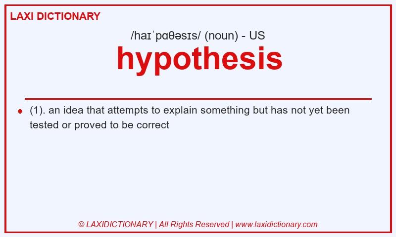 Definition hypothesis in American English