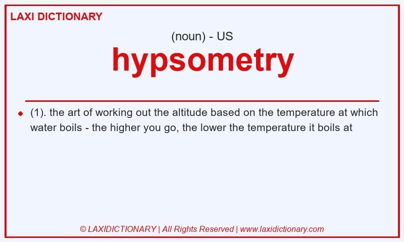 Definition hypsometry in American English