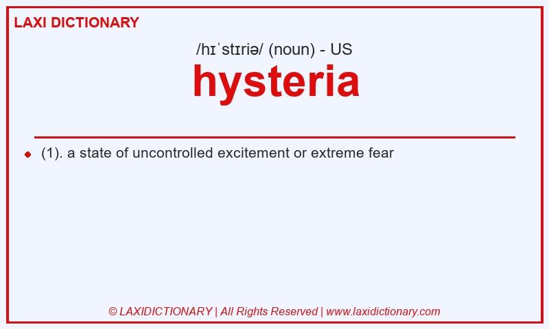 Definition hysteria in American English