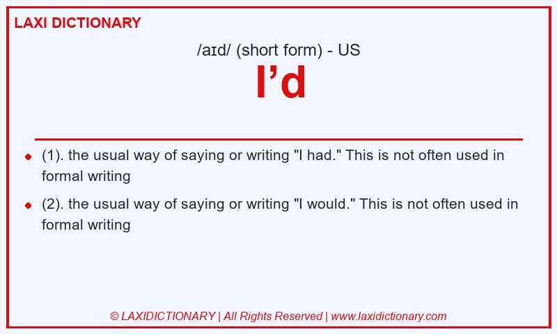 Definition I’d in American English