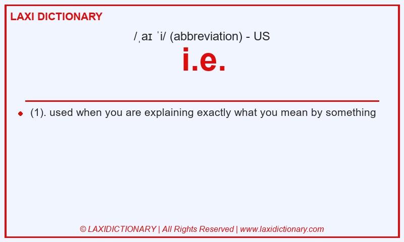 Definition i.e. in American English
