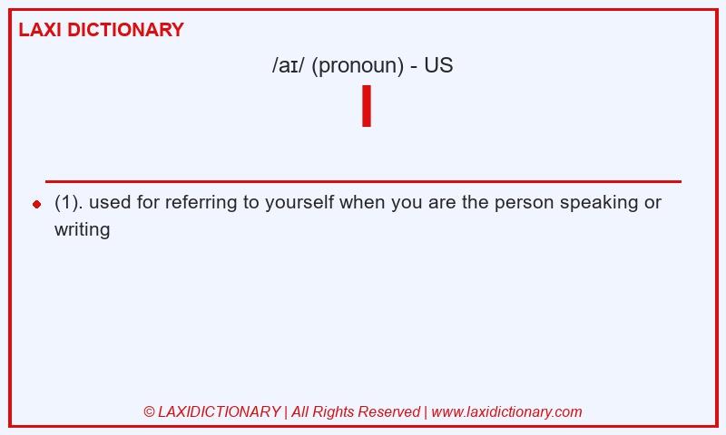 Definition I in American English