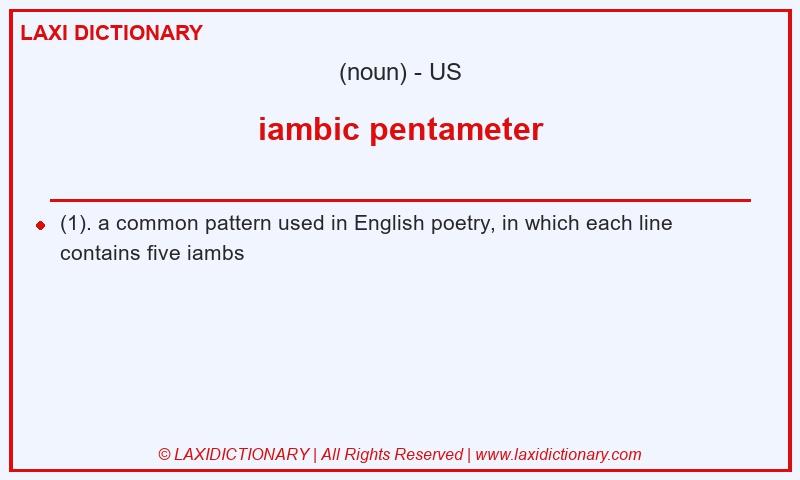 Definition iambic pentameter in American English