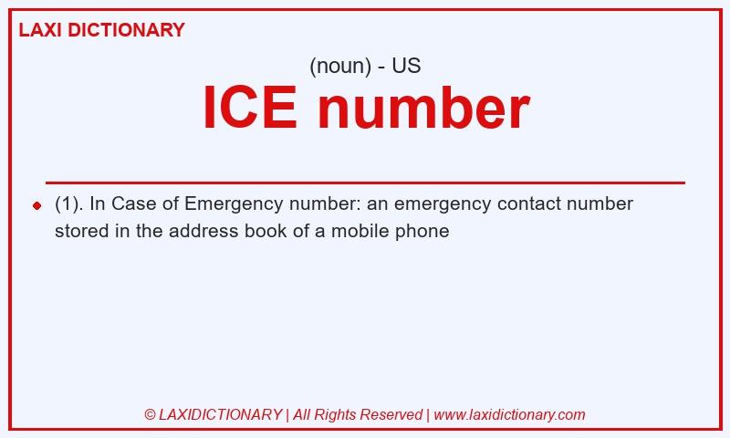 Definition ICE number in American English